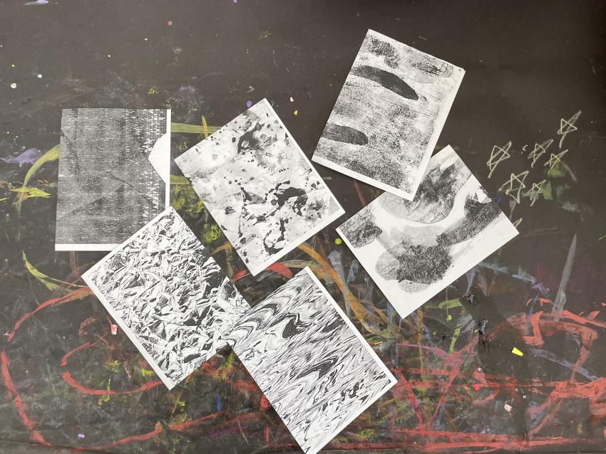 Printed black and white texture scans. 