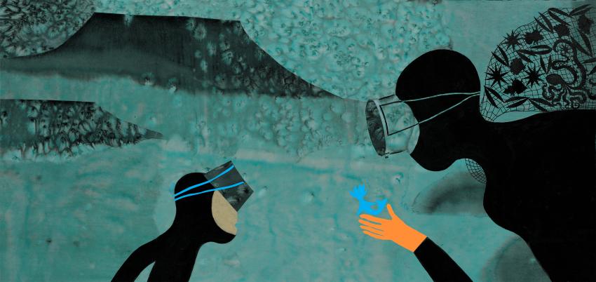 Illustration of scuba divers.