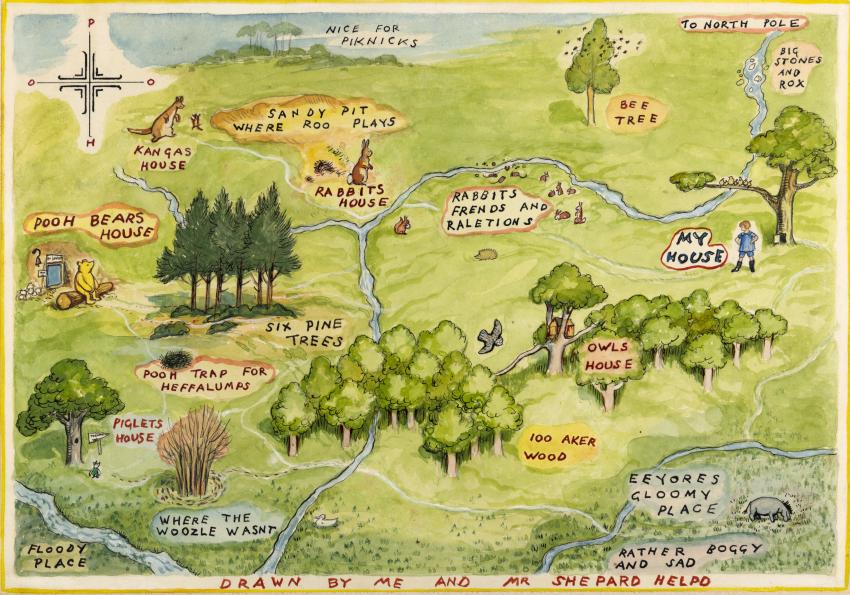 Illustration of map of forest. 