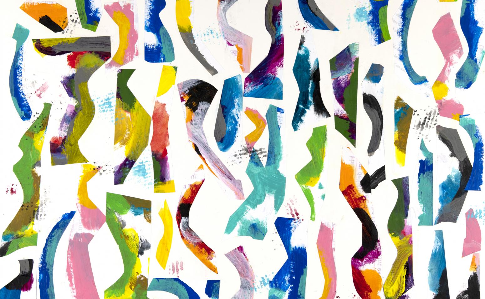 Collage of squiggly lines in many colors