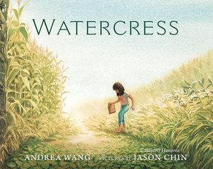 A child walks barefoot through a vast cornfield holding a brown paper bag.