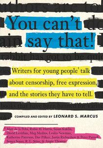 Cover image for You Can't Say That shows text that has been censored by crossing out with black marker.