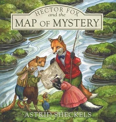 Hector Fox and friends study a map beside a river.