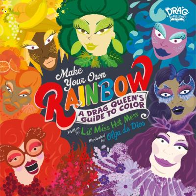 illustration showing a colorful variety of drag queens