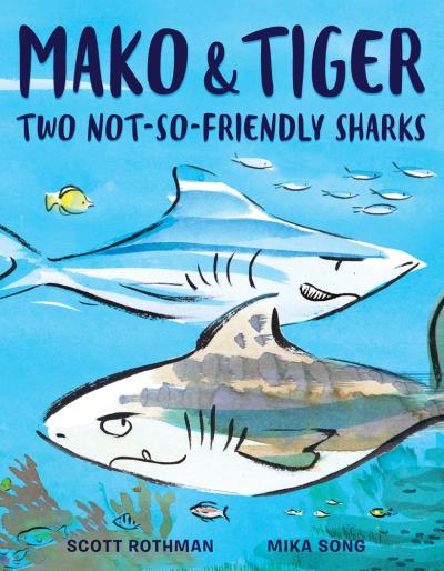 two sharks looking mischievous