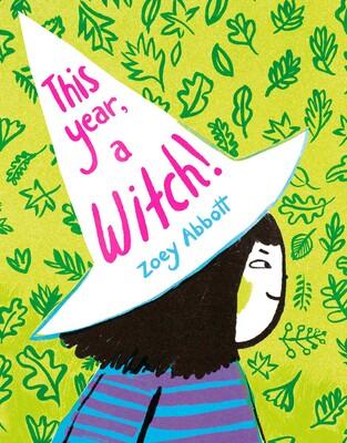 A girl smiles deviously wearing a white witch hat.