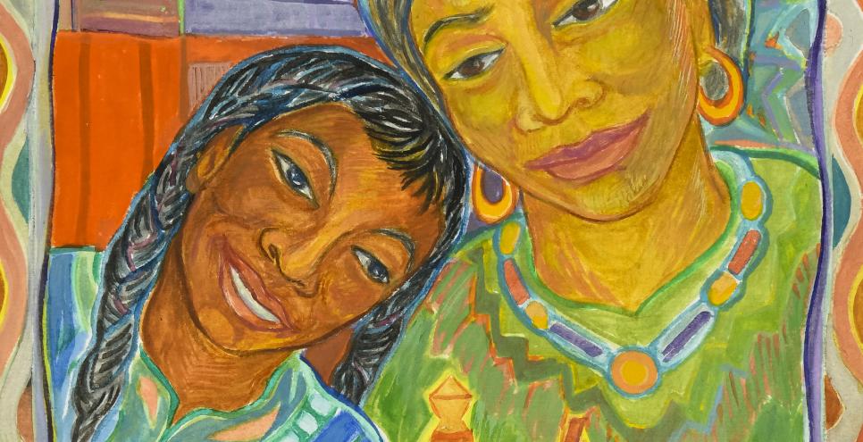 Illustration of two women. 