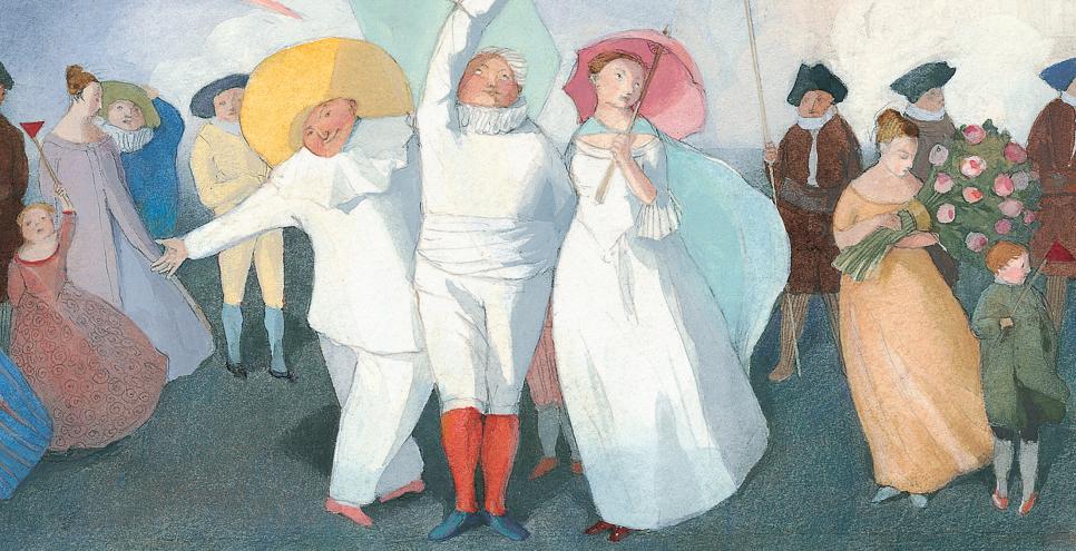 Illustration of people celebrating. 