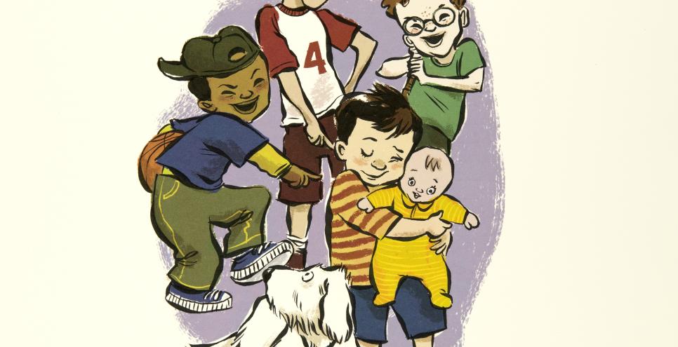 Illustration of children playing. 