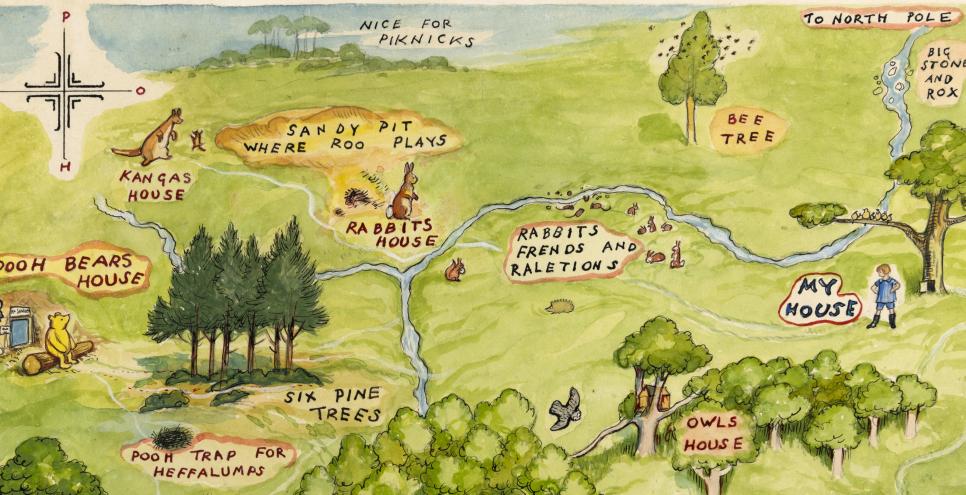Illustration of map of forest. 