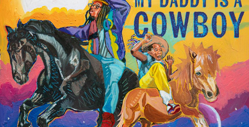 painting of a black man and his daughter riding horses