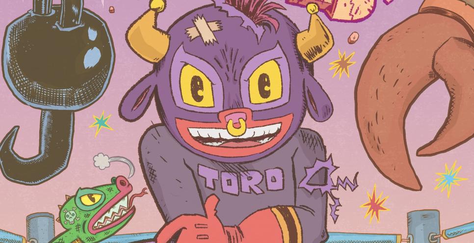 Illustration of a bull boxer.