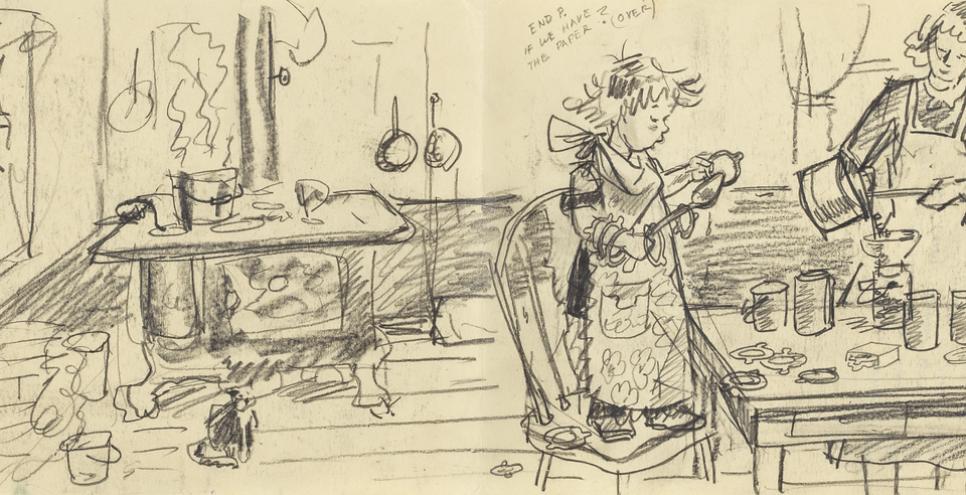 sketch of canning jam
