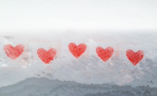 Snowy Day Valentine's Day Stencils- The Eric Carle Museum Studio Blog